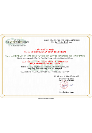 Giấy Chứng Nhận GMP